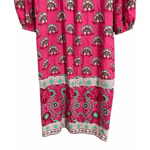 Celina‎ Moon Rose Abstract Block Print Long Sleeve Dress Women's Size Small thumbnail 6