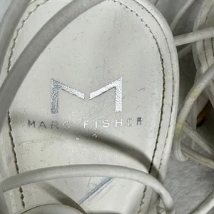 Marc Fisher LTD White‎ Leather Lace Up Strappy Stiletto Heels Knotted Sandals 8 thumbnail 6