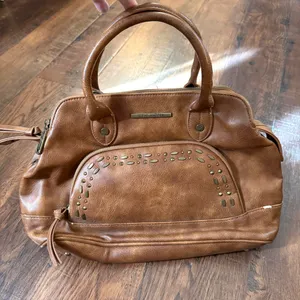 STEVE MADDEN brown top handle purse with detachable crossbody strap thumbnail 1