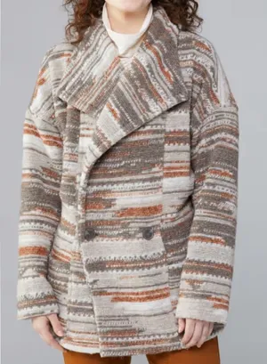 Prana Arria Wool‎ Blend Marble Chunky Knit Collared Jacket Size Small thumbnail 1