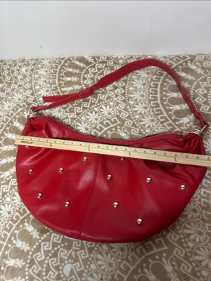 Urban Expression Red Studded Hobo Bag thumbnail 6