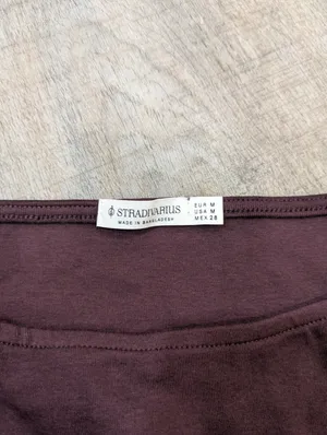 Stradivarius Brown Long Sleeve Ruched Top Size Medium thumbnail 4