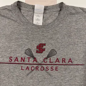 Gildan santa clara university go broncos lacrosse grey red short sleeve tee thumbnail 2