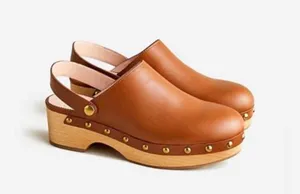 leather Convertible leather clogs in tan sz 6.5 / 50mm heel thumbnail 4