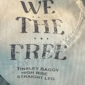 Free People Tinsley Baggy High Rise Jeans 90s Grunge Dirty Wash NWT 27 Short thumbnail 13