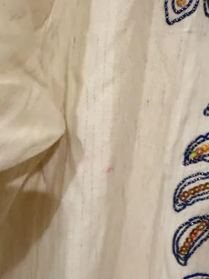 AB Classic Inidan Cream Maxi Dress with Blue and Gold Embroidery thumbnail 6