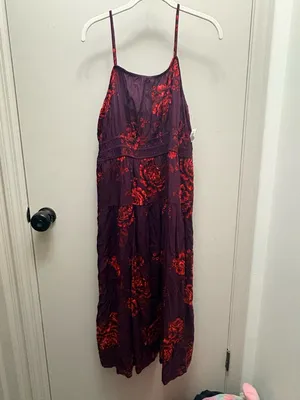 Old Navy Plum waist defined NwT women’s Midi Dress with Floral Print thumbnail 7