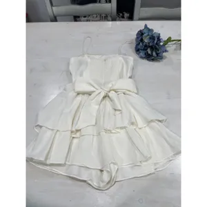 DO+BE White Ruffle Mini jumper romper Smocked Size S‎ thumbnail 4