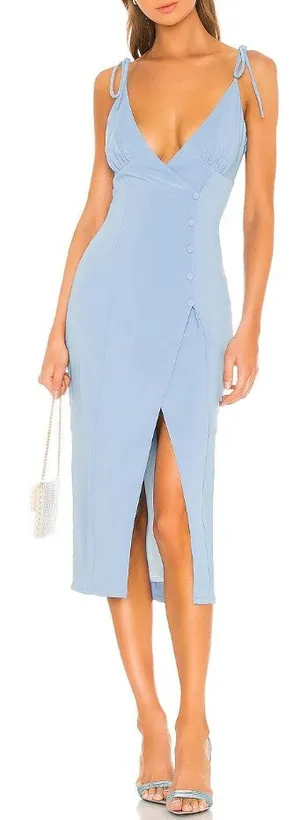 Camila Coelho Aaliyah Midi Dress Periwinkle Blue Womens Size Small thumbnail 1