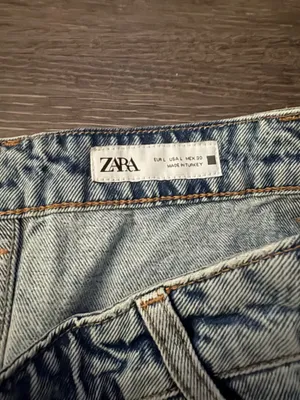 NWT Zara Denim Lace Up Mini Skirt. Size Large thumbnail 4