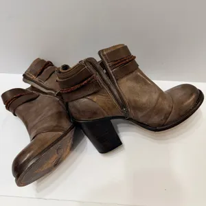 Freebird by Steven Lion Leather Braided Straps Ankle Booties Size 11 Distressed thumbnail 11