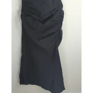 Zara Black Ruched Side Midi Dress Strapy High Slit‎ Women's Large Party Cocktail thumbnail 5