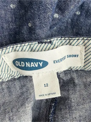 Old Navy Women's Everyday Shorts Size 12 Polka Dot Linen Cotton Chambray Chino thumbnail 6