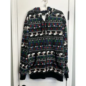 Old River Christmas Santa Fair Isle Sherpa Lined Zip Hoodie Jacket XXL Cozy Warm thumbnail 10
