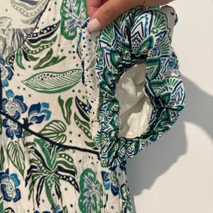 Figueroa & Flower Short Sleeve Floral Midi Dress white blue‎ size small thumbnail 8
