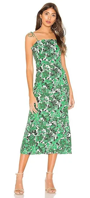 Free People Beach Party MIDI Dress - Green Combo thumbnail 1