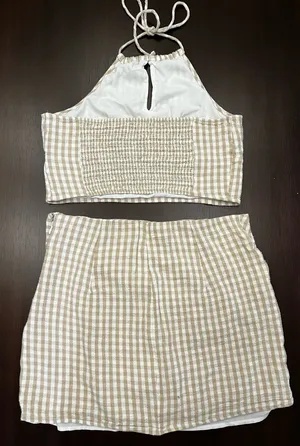 Hollister Set Two-Piece Skirt Gingham Top thumbnail 4