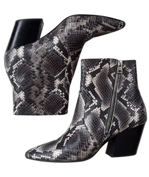 All Saints Leather Aster Snake Print Ankle Boots Size 9 thumbnail 1