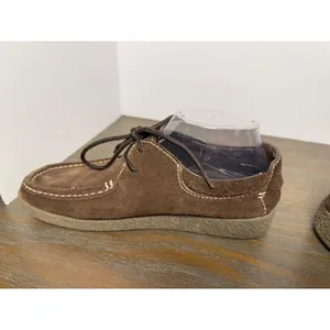 Yellow Box Brown Suede Leather Lace Up Moccasin Shoes Size 9 thumbnail 5