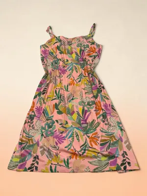 Power 2 The Flow Tropical Floral‎ Print Spaghetti Strap Dress Size S thumbnail 1