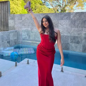 House of CB Persephone Scarlet Strapless Corset Maxi Dress M thumbnail 10