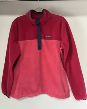 Columbia XL Women’s Dark Pink Light Pink Colorblock Fleece 1/2 Snap Pullover thumbnail 1