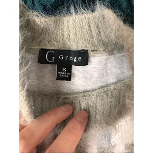 Grege Gray Fair Isle Knit Sweater Size S Cozy Winter Pullover thumbnail 5