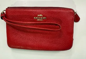 Coach Wristlet Wallet Leather Red thumbnail 1