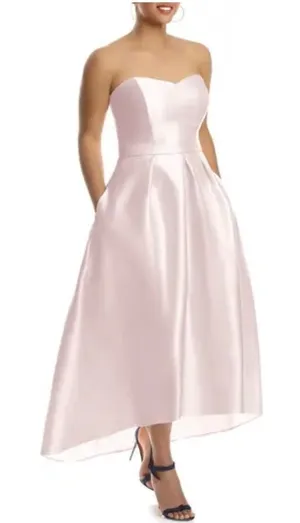 Alfred Sung Hi-Low Gown With Pockets Blush- Size 16R thumbnail 1