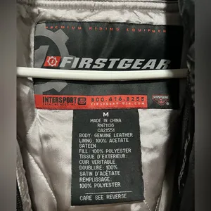 First Gear leather motorcycle jacket Black Size M thumbnail 4