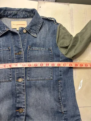 Pilcro Anthropologie Denim Military Jean Jacket Size Small Boho Layering Casual thumbnail 4