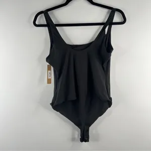 Skims Women's Fits Everybody(G21) Square Neck Bodysuit Top Shirt Onyx NWT size L thumbnail 4
