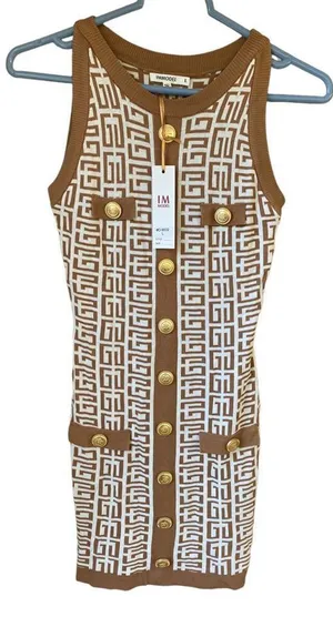 Immodel by HWA minidress size L NWT gold thumbnail 1