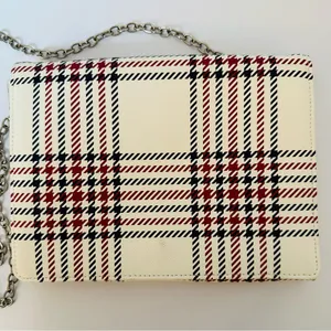 Brooks Brothers Red Fleece Womens Leather Envelope Crossbody Bag Plaid New W Tag thumbnail 2