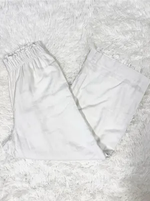 Abercrombie & Fitch White Linen Blend Pull On Wide Leg Pants Size Small thumbnail 7