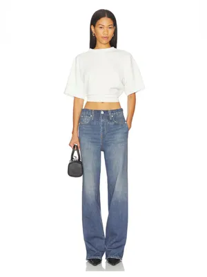 Rag & Bone Miramar Fleece Wide Leg Faux Jean Pants thumbnail 2