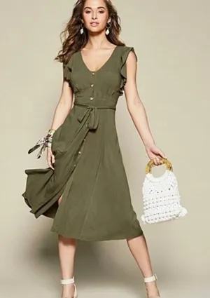 GB Gianni Bini Olive Green Dress thumbnail 1