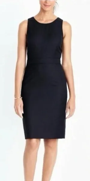 J. Crew -1209 Black‎ Sleeveless Sheath Dress L1378 Ponte Knit Sleeveless Size 8 thumbnail 1