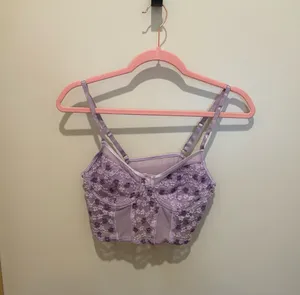 Lilac floral lace crop top Purple Size M thumbnail 3