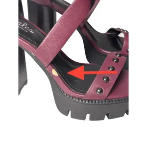 Charles by Charles David 4 Inch Platform Heels 6M Burgundy Studded Edgy Grunge thumbnail 3