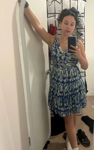 Blue and metallic dress thumbnail 4