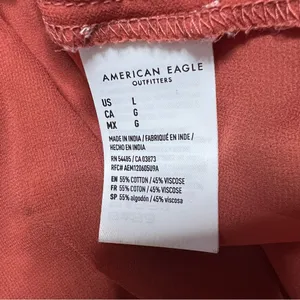 American Eagle AE Puff Sleeve Babydoll Mini Dress Large Women’s Burnt Orange thumbnail 5