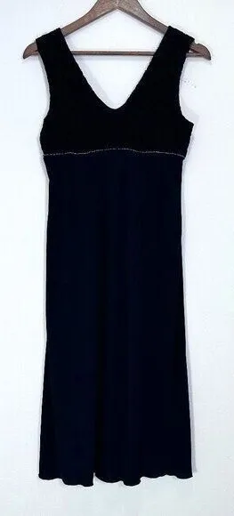Byer Too! 90s Y2K Babydoll Whimsigoth Black‎ Crushed Velvet Rose Midi Dress Med thumbnail 1