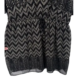 Free People Love Your Chaos Mini Tunic Dress Black Metallic Size Medium Boho thumbnail 9