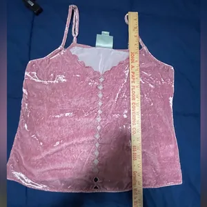 Anthropologie MAEVE Rosy Scallops Velvet Cami X-Small Embroidered Camisole thumbnail 5