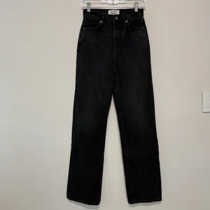 Reformation Wilder High Rise Wide Leg Jeans in Black Size 25 thumbnail 2