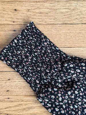 BLANK Black Floral Pleated Full Button-Front Maxi Dress Large thumbnail 4