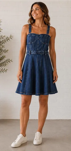 Free People Denim Dress Coastal Cowgirl Size Large thumbnail 1