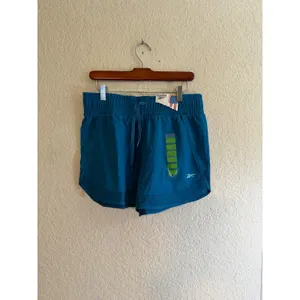 Reebok Running Shorts Women L Teal Seaport Drawstring‎ Athletic Gym NEW 3RBWH514 thumbnail 8