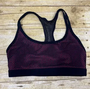 Lorna Jane Women’s Black Mesh Racerback Sports Bra with Red Underlay Size XS(?) thumbnail 1